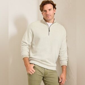 Tommy Bahama Cream Half Zip Pullover sz L